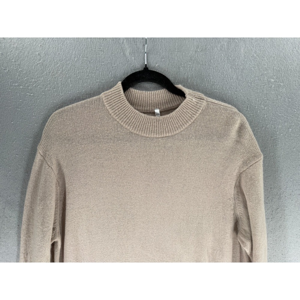 MUJI Wool Sweater Dress M Tan Granola Minimalist Quiet luxury Modest Capsule - Picture 2 of 15